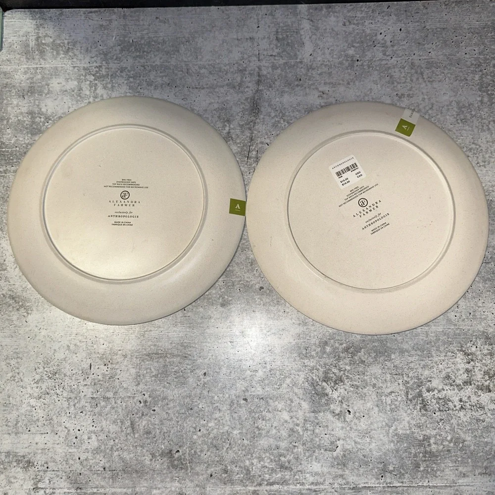 New Anthropologie Alexandra Farmer Floral Flower Melamine Boho Plates 2